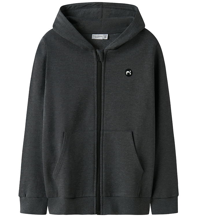 Name It NkmVimo Sweat Cardigan - Mørkegråmeleret