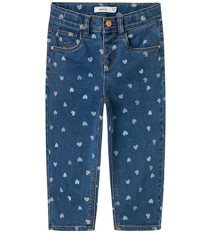 Name It Jeans - Noos - Mom - NmfBella - Denim Blue/Hearts