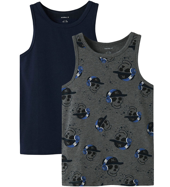 Name It Undertrøjer - Noos - Nkm - 2-pak - Grey/Dark Sapphire