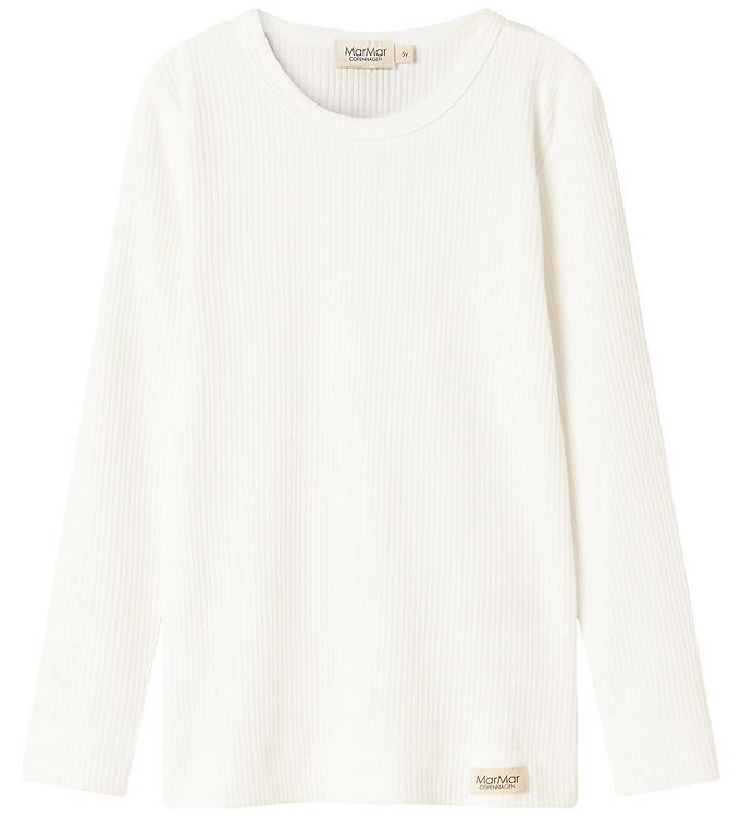 MarMar Bluse - Rib - Plain - Noos - Gentle White billede