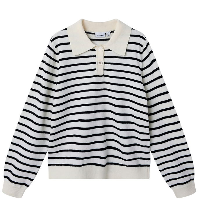 Name It Polobluse - NkfDanja - Strik - Whisper White