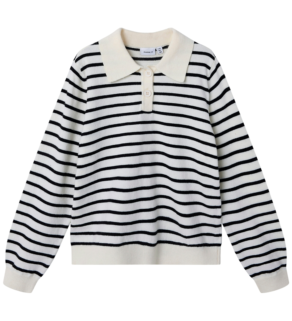 Name It Poloshirt - NkfDanja - Strick - Whisper White - Name It - 6 Jahre (116) - Blusen