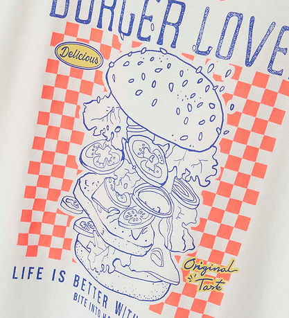 Name It T-shirt - NmmDartin - Bright White/Burger Lover Name It T-shirt - NmmDartin - Bright White/Burger Lover