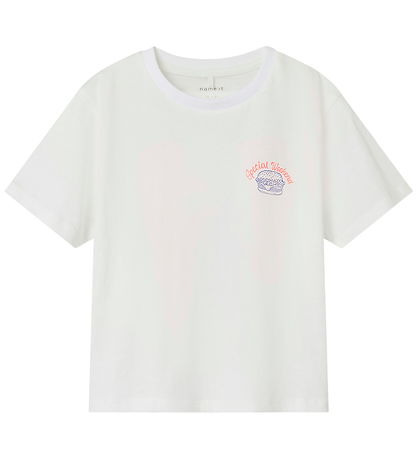 Name It T-shirt - NmmDartin - Bright White/Burger Lover Name It T-shirt - NmmDartin - Bright White/Burger Lover