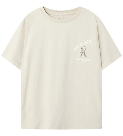 Name It T-shirt - NkmSaldur - Brown Rice Name It T-shirt - NkmSaldur - Brown Rice