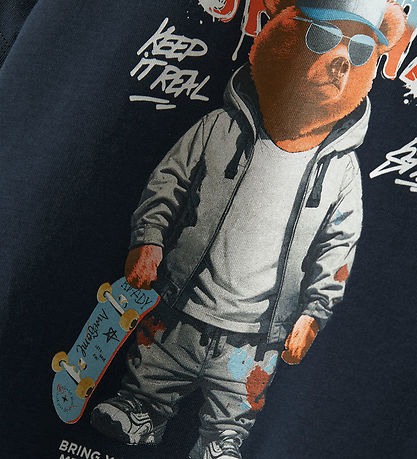Name It T-shirt - NmmLewis - Navy Blazer m. Bjørn Name It T-shirt - NmmLewis - Navy Blazer m. Bjørn