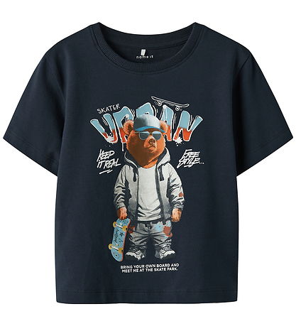Name It T-shirt - NmmLewis - Navy Blazer m. Bjørn