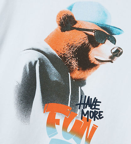 Name It T-shirt - NmmLewis - Bright White m. Bjørn