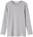 MarMar Bluse - Rib - Plain - Noos - Lysegråmeleret MarMar Bluse - Rib - Plain - Noos - Lysegråmeleret