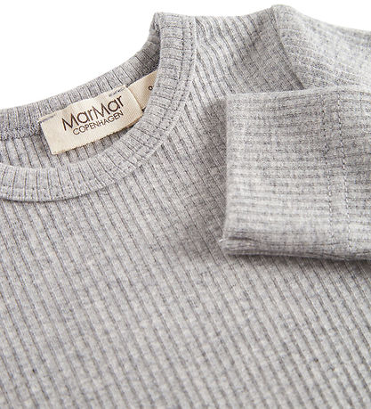 MarMar Bodysuit l/s - Rib - Modal - Noos - Light Grey Melange