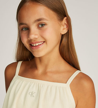 Calvin Klein Kjole - Crinkle Layered - Tofu Calvin Klein Kjole - Crinkle Layered - Tofu