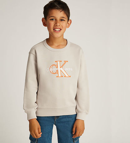 Sweat-shirt Calvin Klein - Contour Mono - Gris Château