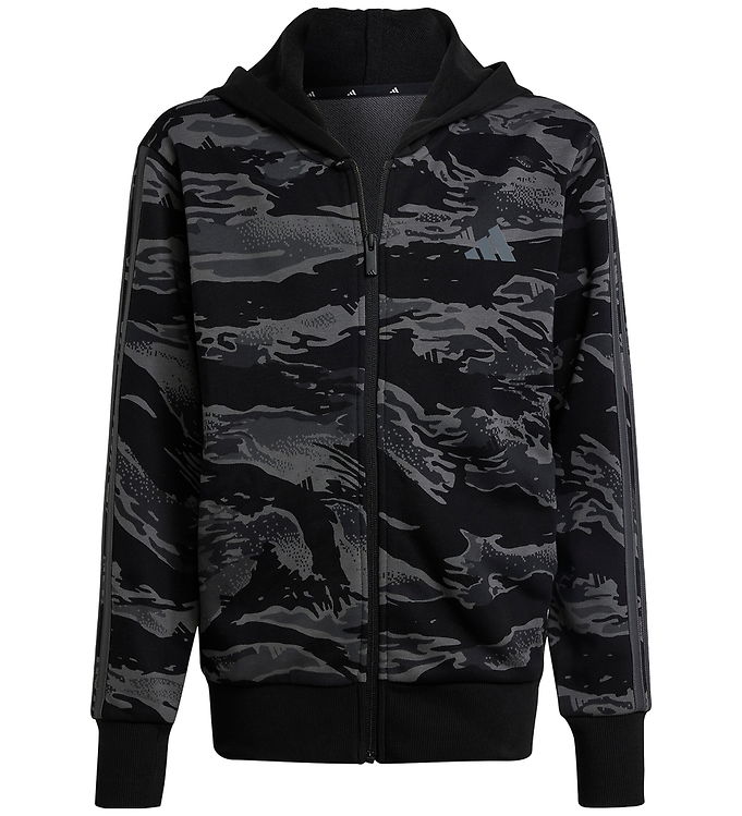 adidas Performance Cardigan - J CAMO FZ HD - BLACK/GREFIV