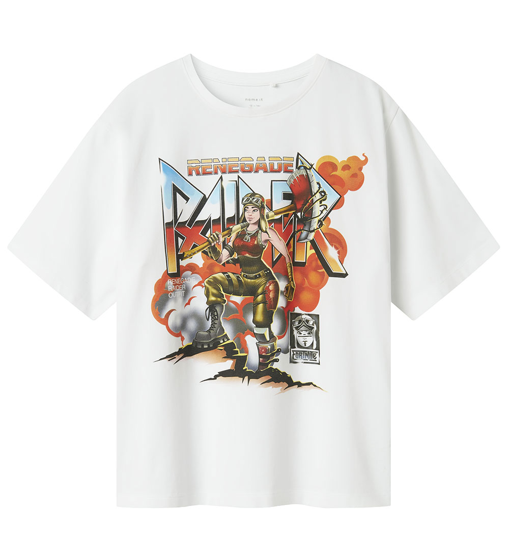 Name It T-Shirt - NkmJavali Fortnite - Bright White - Name It - 14 Jahre (164) - T-Shirts