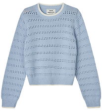 Mads Nørgaard Bluse - Strik - Inga - Cashmere Blue/Vanilla Ice Mads Nørgaard Bluse - Strik - Inga - Cashmere Blue/Vanilla Ice