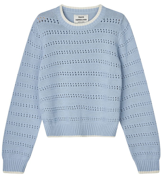 Mads Nørgaard Bluse - Strik - Inga - Cashmere Blue/Vanilla Ice