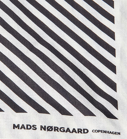Mads Nørgaard Tørklæde - 55x55cm - Bluing/Jet Black Stribet
