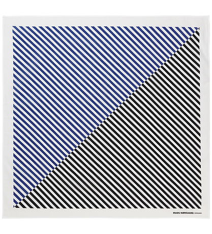 Mads Nørgaard Tørklæde - 55x55cm - Bluing/Jet Black Stribet