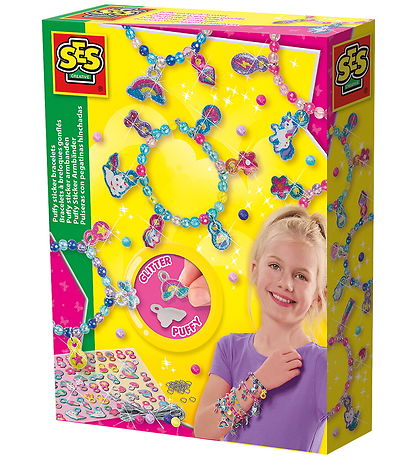 SES Creative Kreasæt - Lav Dine Egne Armbånd - Puffy Stickers