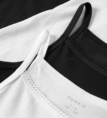 Name It Undertrøje - NOOS - NkfStrap - 4-pak - Sort/w/ 2 x Brigh