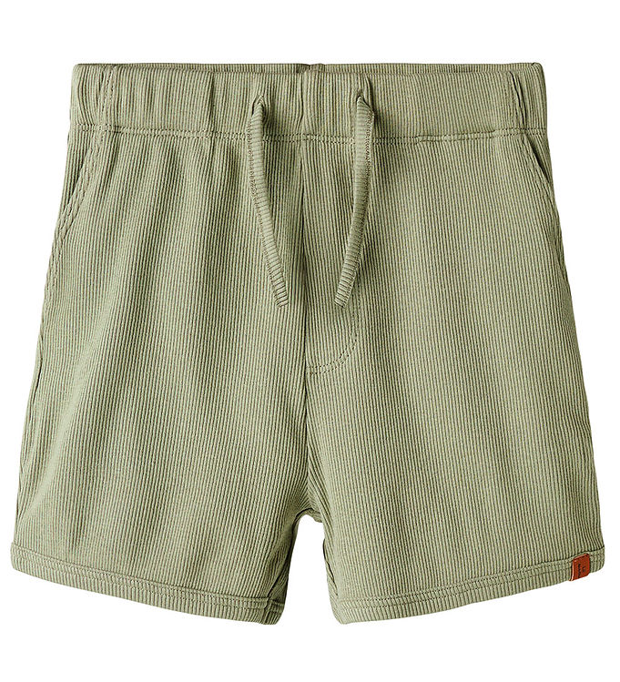 Lil' Atelier Mini Shorts Grønne i Rib - Str. 5y 110cm