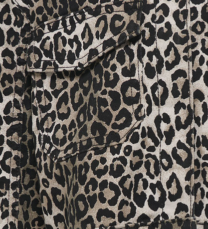 Kids Only Denim Jacket - KogSandra - Lumi Printed - Black/Leo