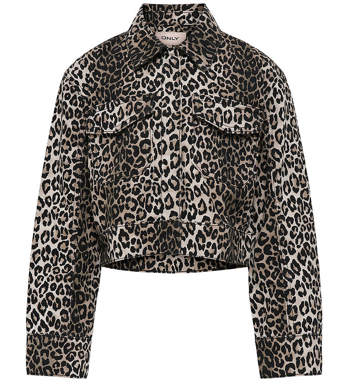 Kids Only Denimjakke - KogSandra - Lumi Printed - Sort/Leo