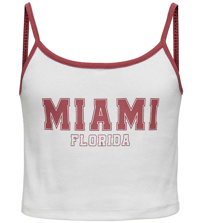 Kids Only Top - Rib - KonVikka - Bright White/Ruby Wine + Print