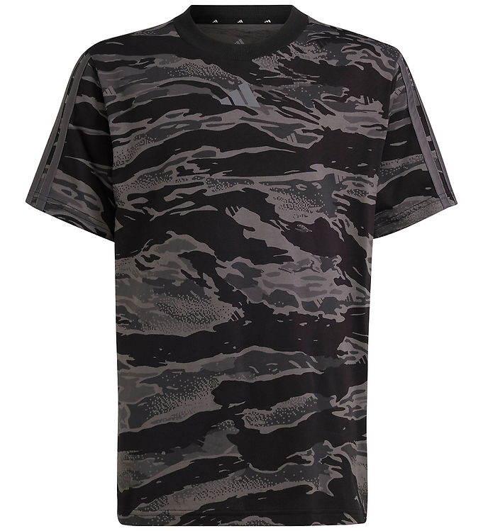 adidas Performance T-shirt - J Camo - Black/Grefiv