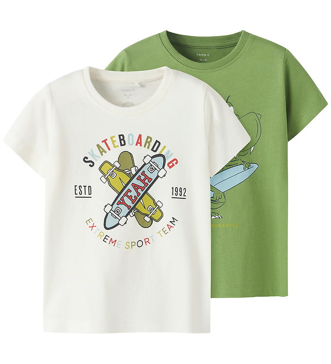 Name It T-shirt - NmmKarlton - 2-pak - Coconut Milk