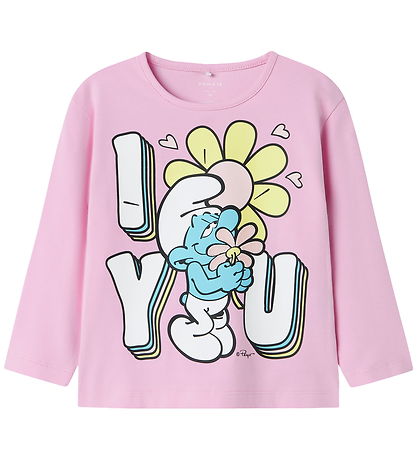 Name It Bluse - NmfFrida - Smølferne - Pink Frosting Name It Bluse - NmfFrida - Smølferne - Pink Frosting