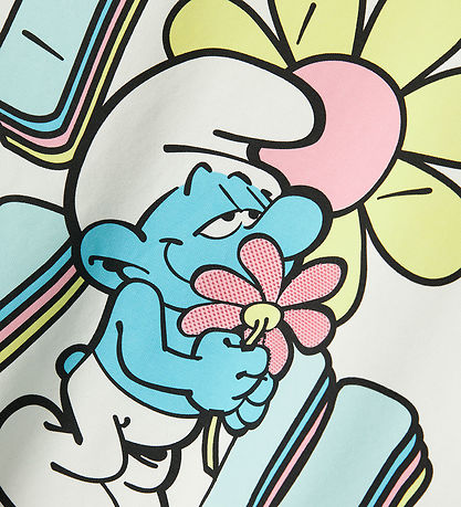 Name It Bluse - NmfFrida - Smølferne - Cloud Dancer Name It Bluse - NmfFrida - Smølferne - Cloud Dancer