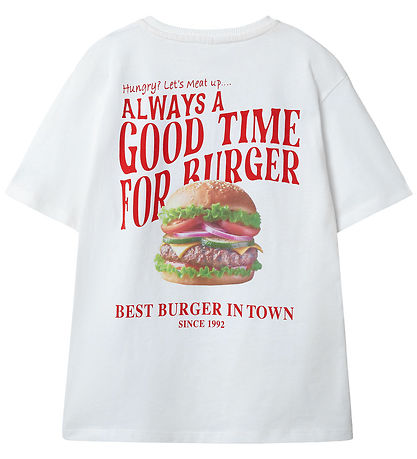 Name It T-shirt - NkmDuster - Bright White/Burger Name It T-shirt - NkmDuster - Bright White/Burger
