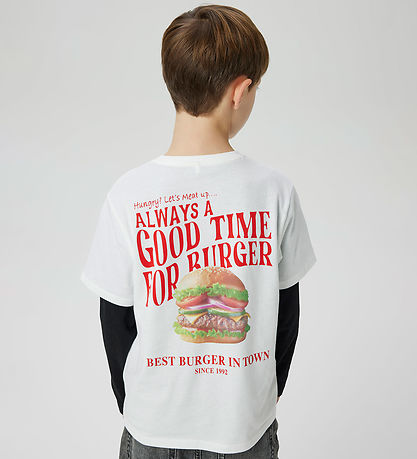 Name It T-shirt - NkmDuster - Bright White/Burger Name It T-shirt - NkmDuster - Bright White/Burger