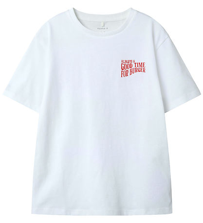 Name It T-shirt - NkmDuster - Bright White/Burger Name It T-shirt - NkmDuster - Bright White/Burger
