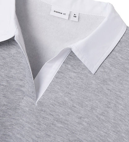 Name It Polobluse - NkfBetsy - Gråmeleret Name It Polobluse - NkfBetsy - Gråmeleret