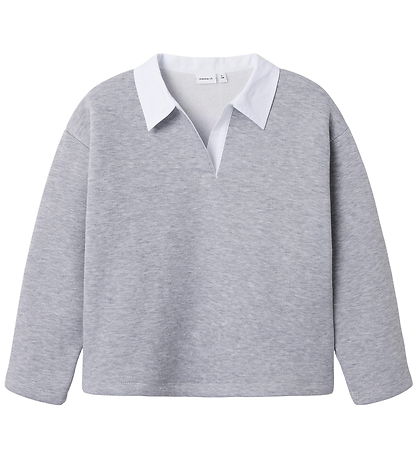 Name It Polobluse - NkfBetsy - Gråmeleret Name It Polobluse - NkfBetsy - Gråmeleret
