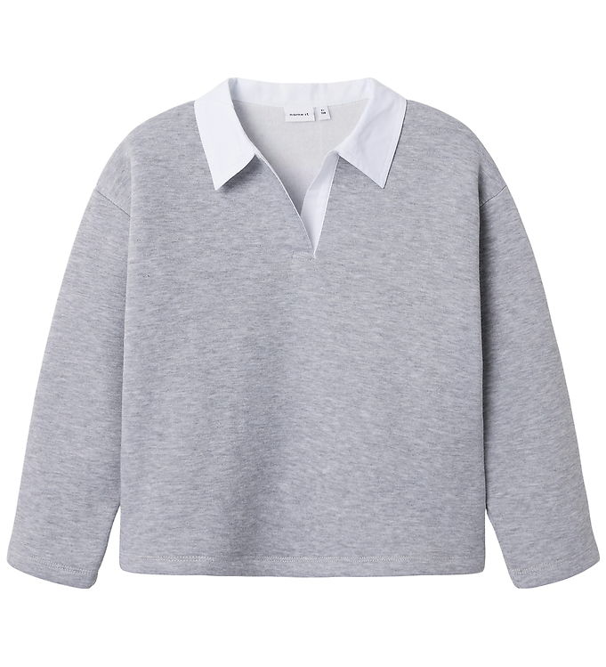 Name It Polobluse - NkfBetsy - Gråmeleret