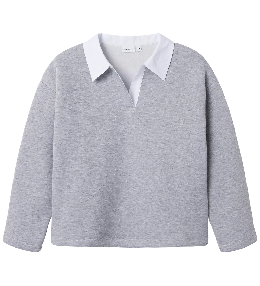 Name It Poloshirt - NkfBetsy - Grijs Gevlekt - Name It - 6 jaar (116) - Shirts