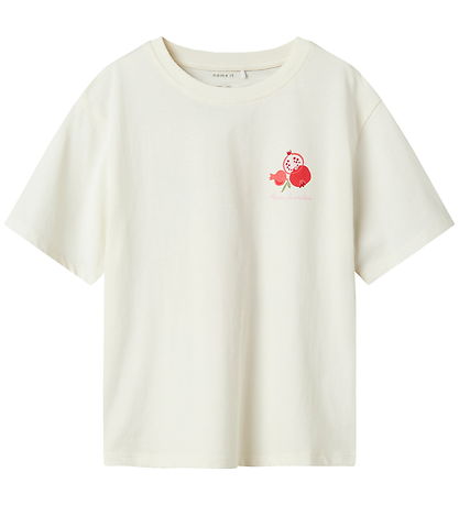 Name It T-shirt - NkfKassandra - Coconut Milk m. Granatæbler Name It T-shirt - NkfKassandra - Coconut Milk m. Granatæbler