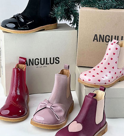 Angulus Støvler - Chelsea - Sort m. Sløjfe