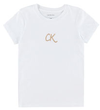 Calvin Klein T-shirt - Glitter - Bright White Calvin Klein T-shirt - Glitter - Bright White