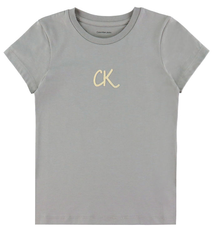 Calvin Klein T-Shirt - Glitter - Mourning Dove Grey