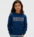 Calvin Klein Sweatshirt - Terry Seasonal Logo - Blue Jean Calvin Klein Sweatshirt - Terry Seasonal Logo - Blue Jean