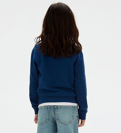 Calvin Klein Sweatshirt - Terry Seasonal Logo - Blue Jean