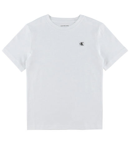 Calvin Klein T-shirt - Mono Mini Badge - Bright White Calvin Klein T-shirt - Mono Mini Badge - Bright White