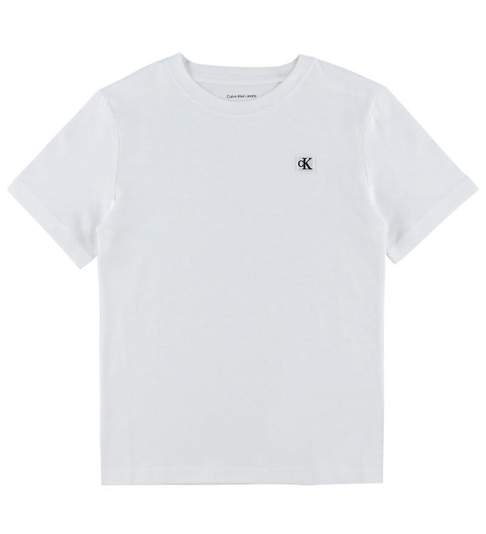 Calvin Klein Mono Mini Badge T-shirt - Bright White