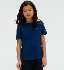 Calvin Klein T-shirt - Mono Mini Badge - Blue Jean Calvin Klein T-shirt - Mono Mini Badge - Blue Jean
