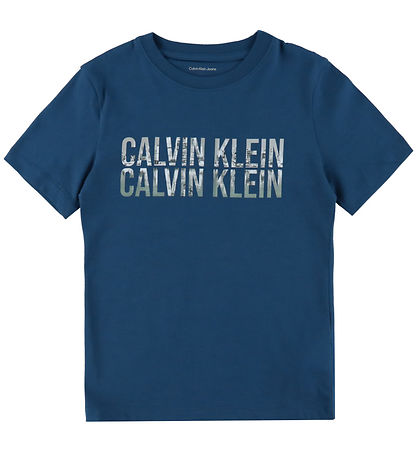 Calvin Klein T-shirt - Seasonal Logo - Blue Jean Calvin Klein T-shirt - Seasonal Logo - Blue Jean