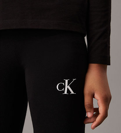 Calvin Klein Leggings - Ck Logo - Ck Sort Calvin Klein Leggings - Ck Logo - Ck Sort